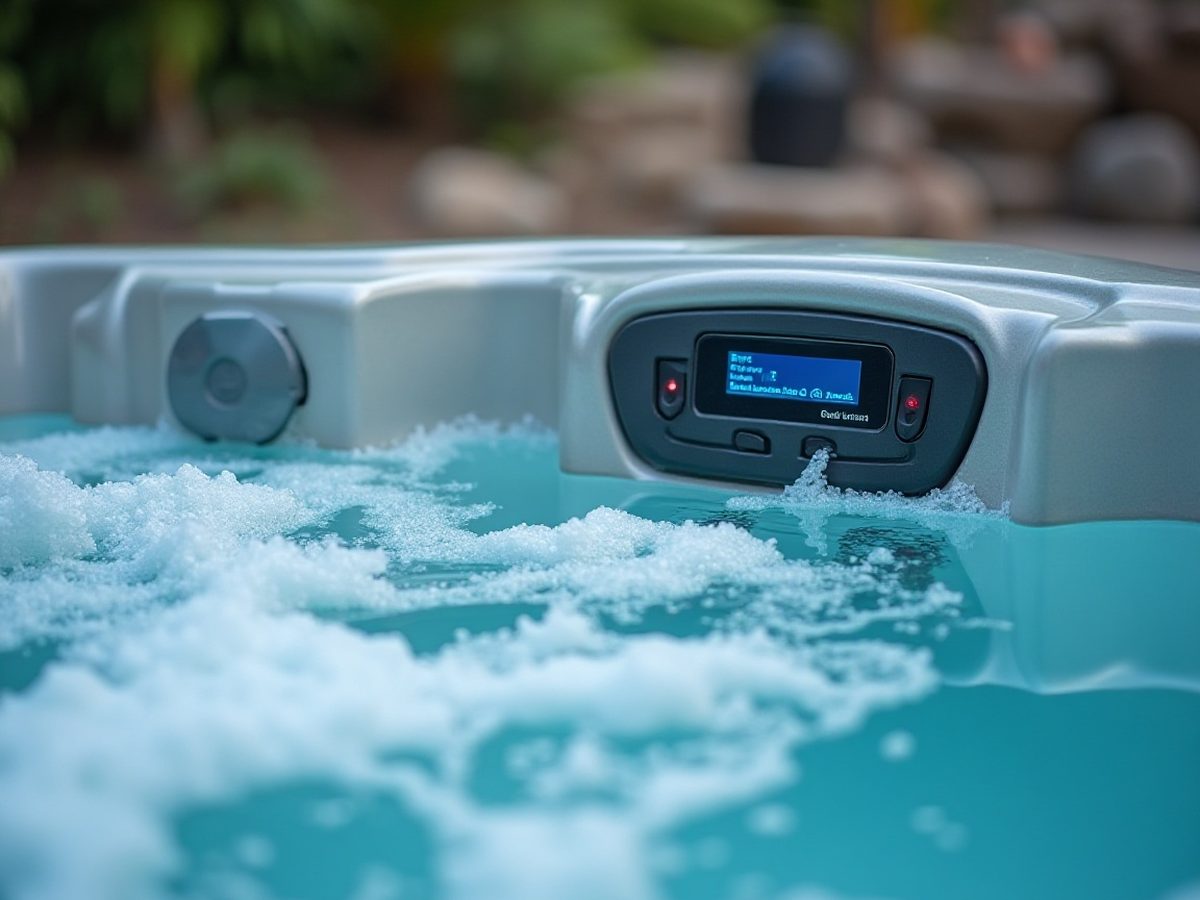 Hot tub top-side control panel displaying an error message